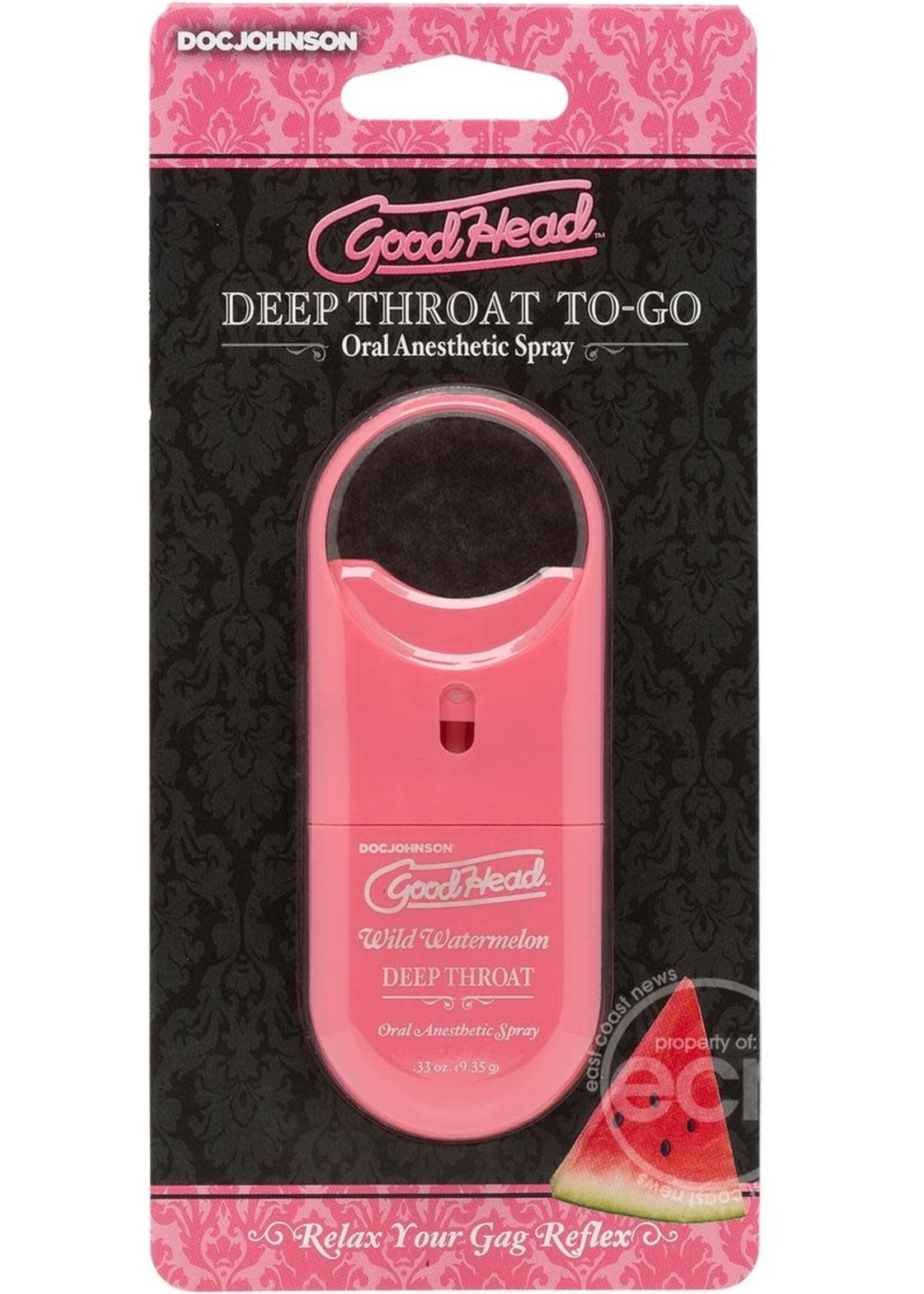 Doc Johnson Goodhead - Deep Throat Spray to-Go - Wild Watermelon - .33 Oz.