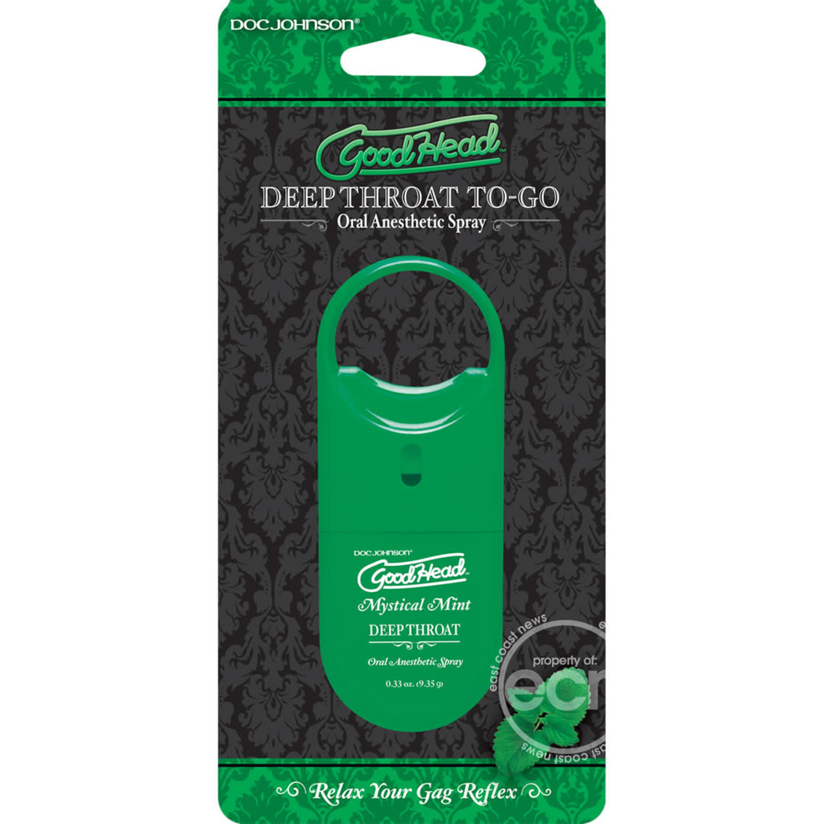 Doc Johnson Goodhead Deep Throat To Go Oral Anesthetic Spray Mint .33 Ounce
