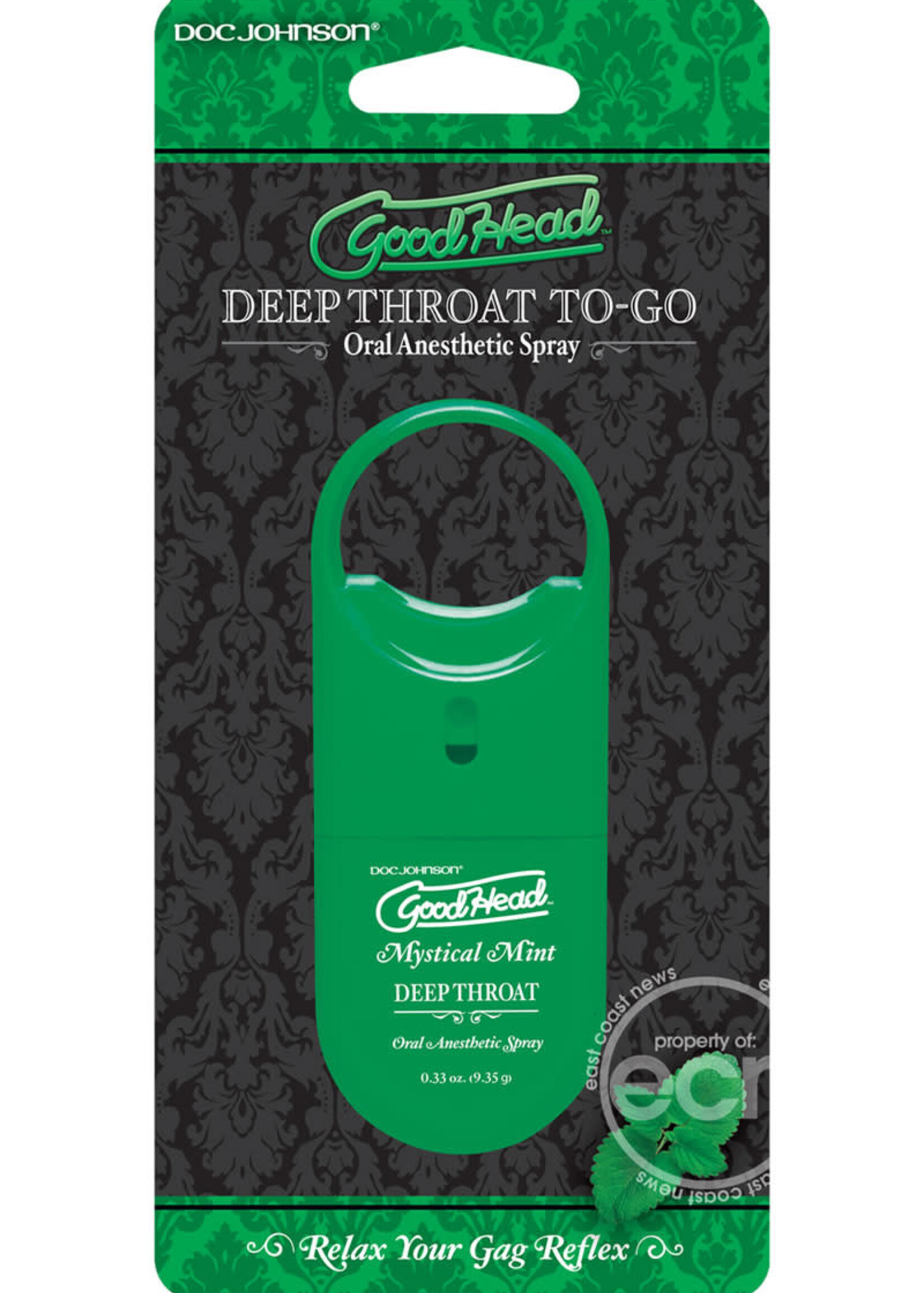 Doc Johnson Goodhead Deep Throat To Go Oral Anesthetic Spray Mint .33 Ounce