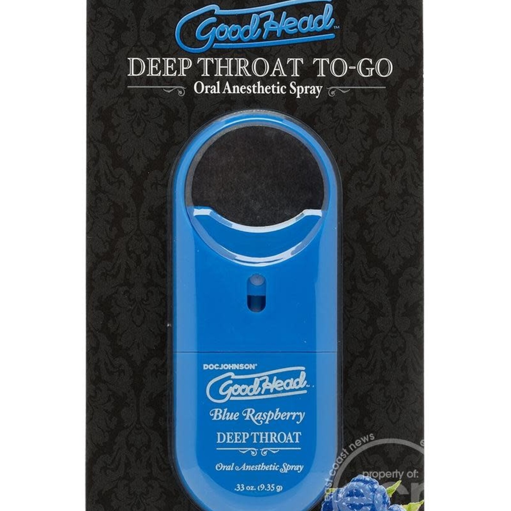 Doc Johnson Goodhead - Deep Throat Spray to-Go - Blue Raspberry - .33 Oz.