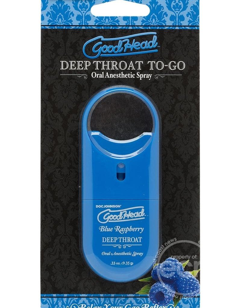 Doc Johnson Goodhead - Deep Throat Spray to-Go - Blue Raspberry - .33 Oz.