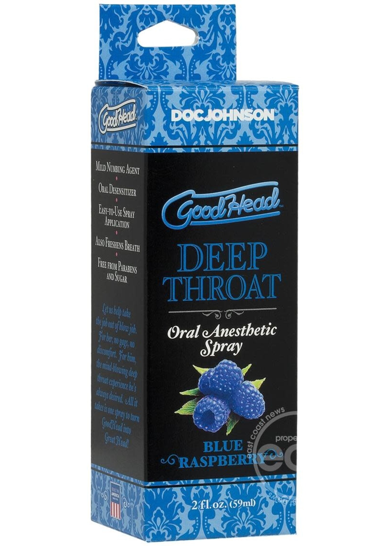 Doc Johnson Goodhead - Deep Throat Spray - Blue Raspberry