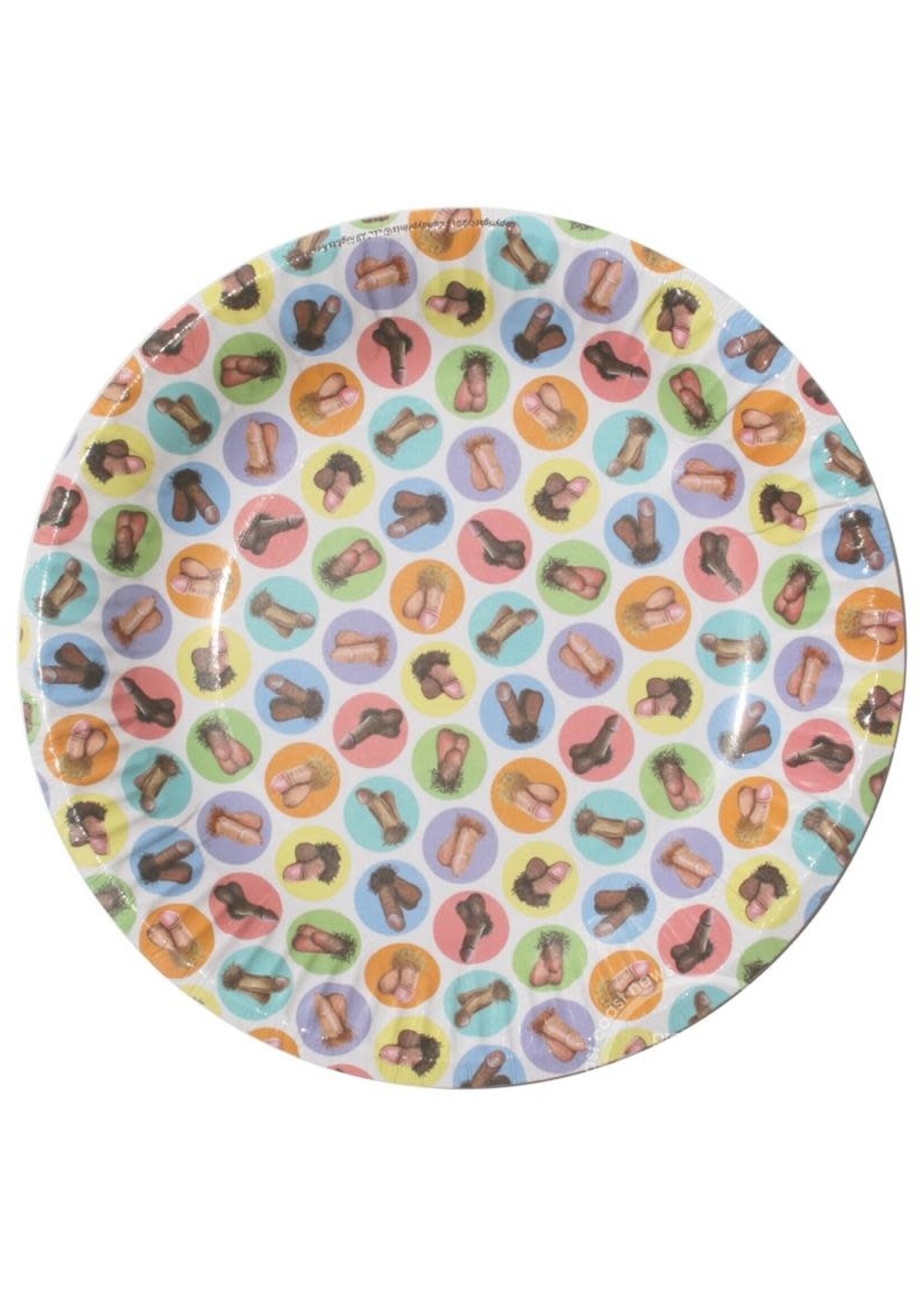 Little Genie Candy Prints Dirty Dishes Mini Penis Style Paper Plates 7 Inches 8 Each Per Pack