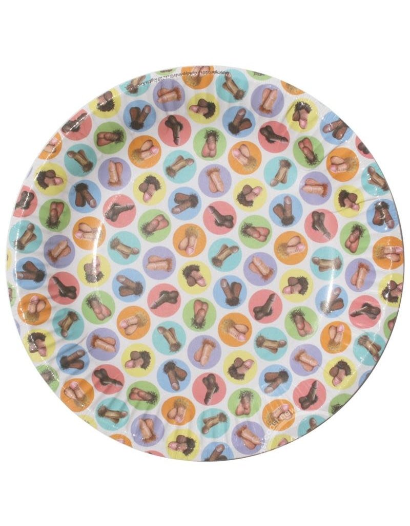 Little Genie Candy Prints Dirty Dishes Mini Penis Style Paper Plates 7 Inches 8 Each Per Pack