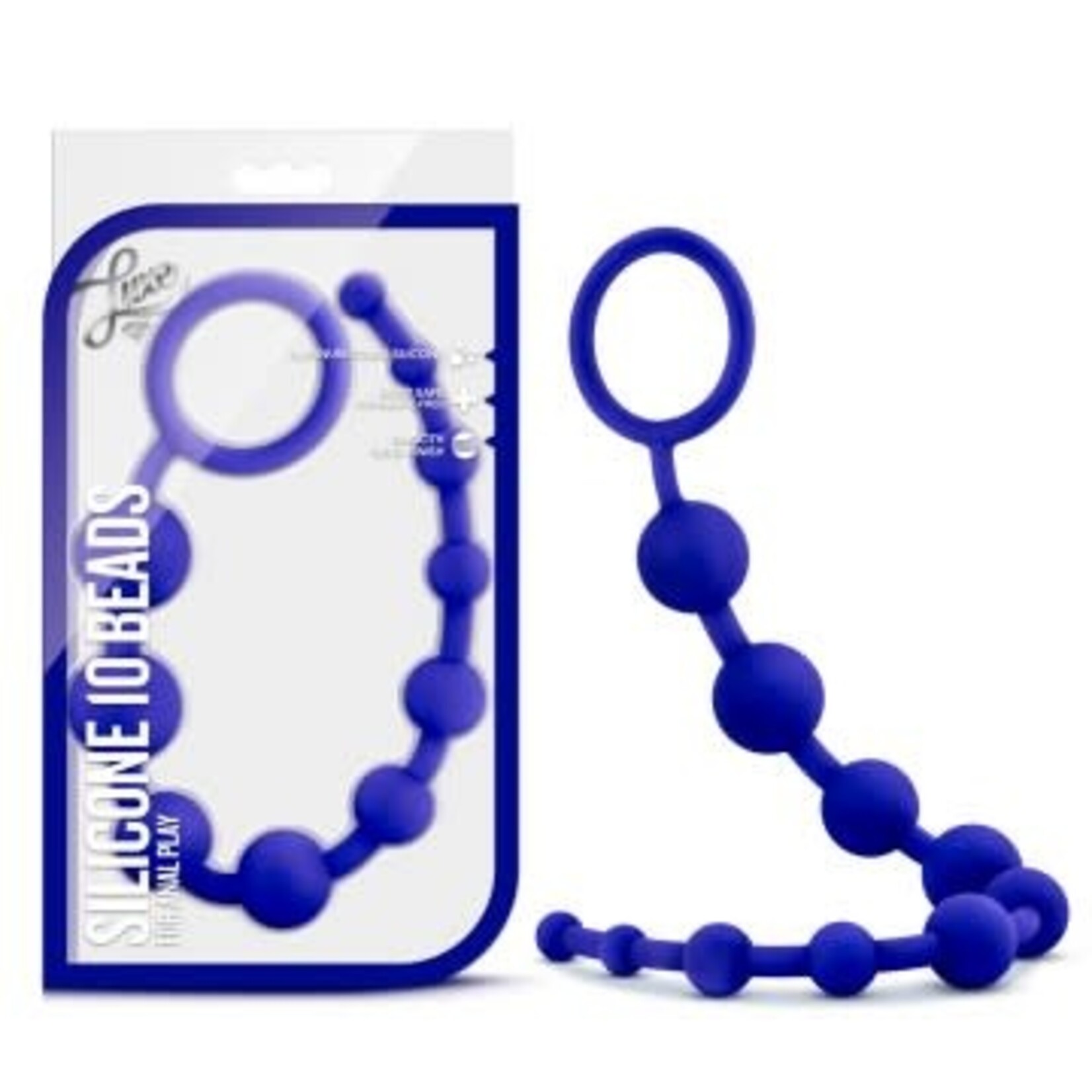 Blush Novelties Luxe Silicone 10 Beads - Indigo