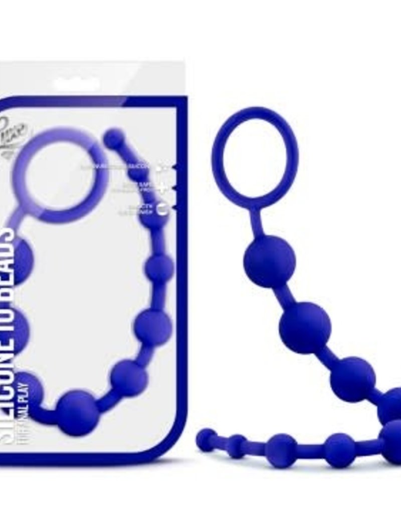 Blush Novelties Luxe Silicone 10 Beads - Indigo