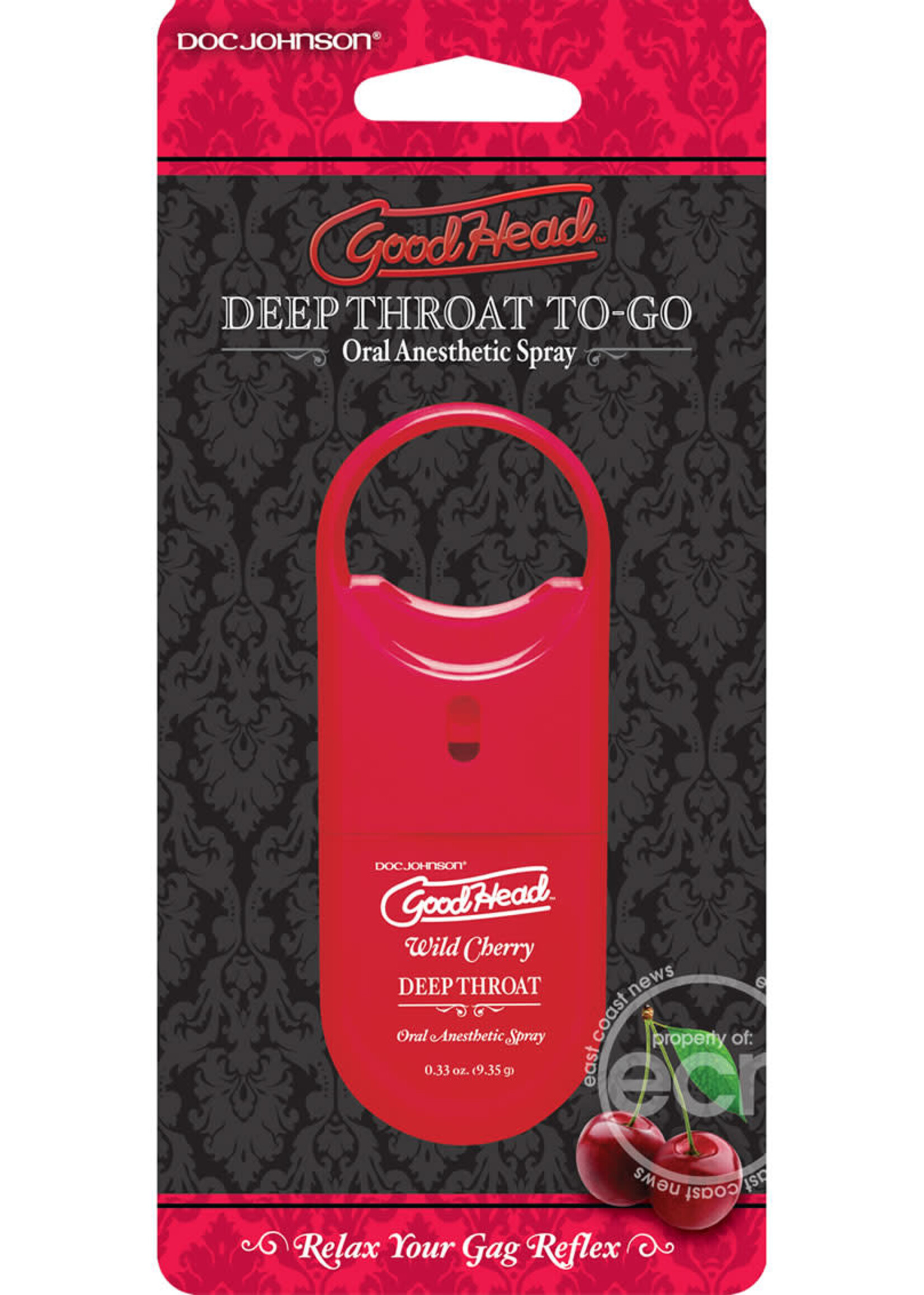 Doc Johnson Goodhead Deep Throat To Go Oral Anesthetic Spray Wild Cherry