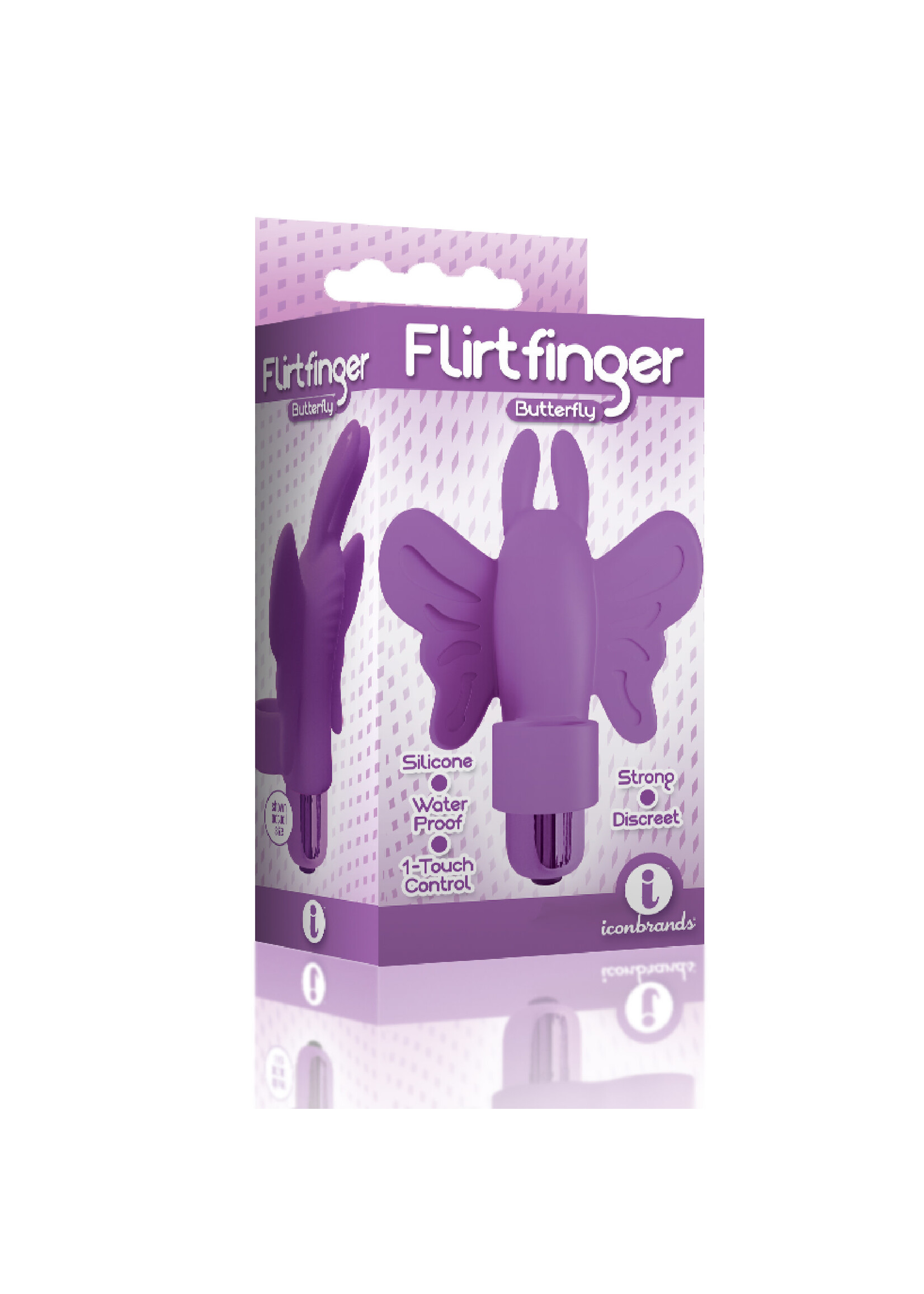 Icon Brands Flirt Finger Butterfly Finger Vibrator - Purple