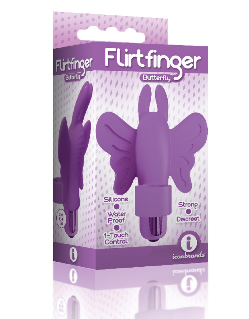 Icon Brands Flirt Finger Butterfly Finger Vibrator - Purple