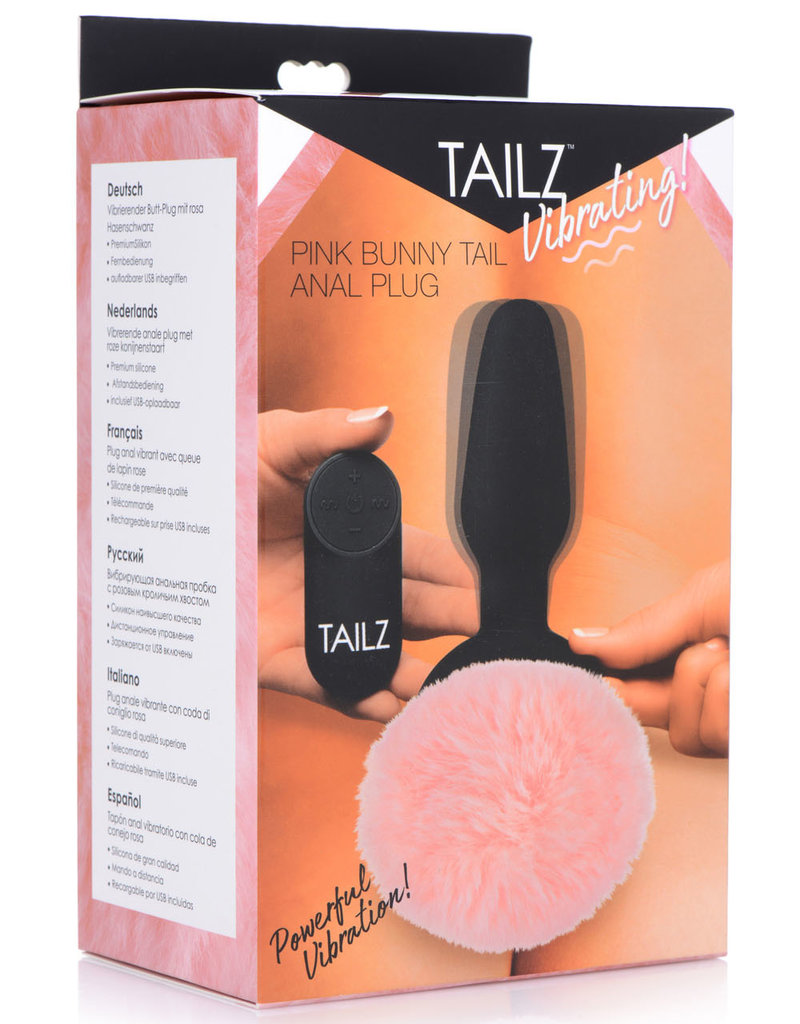 XR Brands Tailz Pink Bunny Tail Vibrating Anal Plug