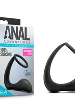 Blush Novelties Anal Adventures - Platinum - Cock Ring Plug - Black
