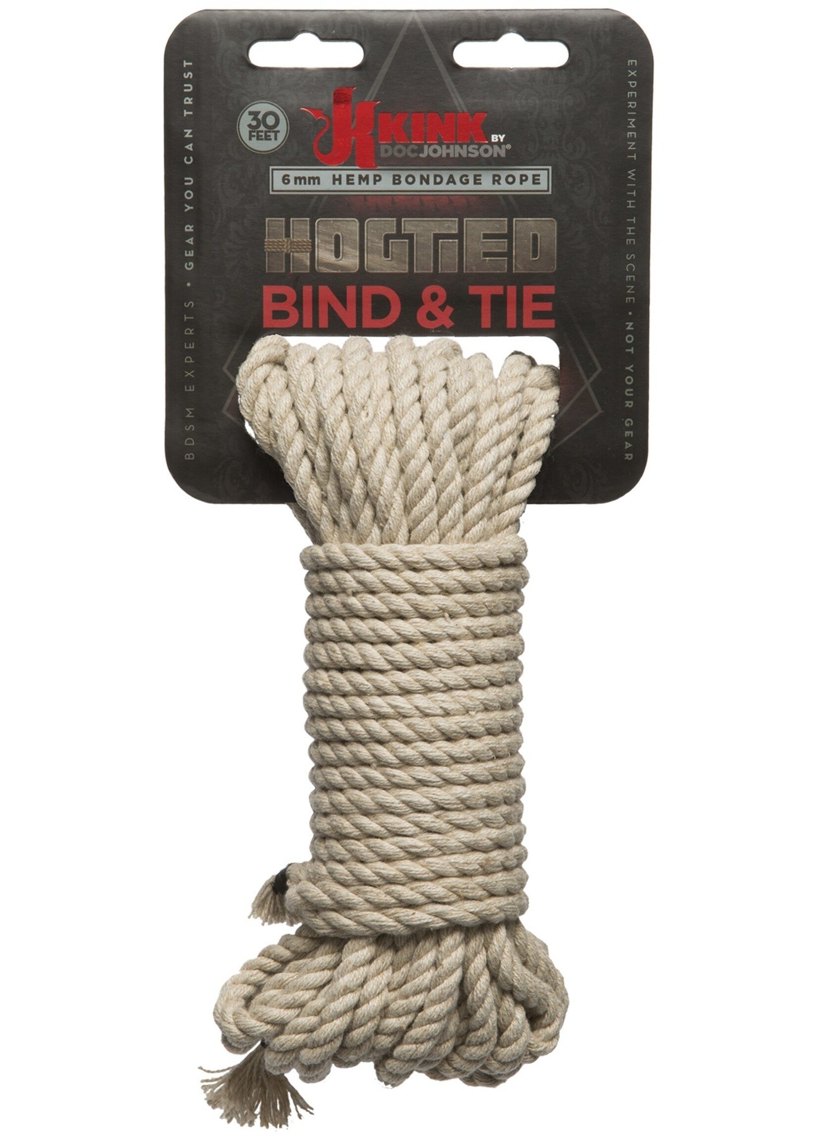 KINK by Doc Johnson Bond & Tie Hemp Bondage Rope - 30 Ft.