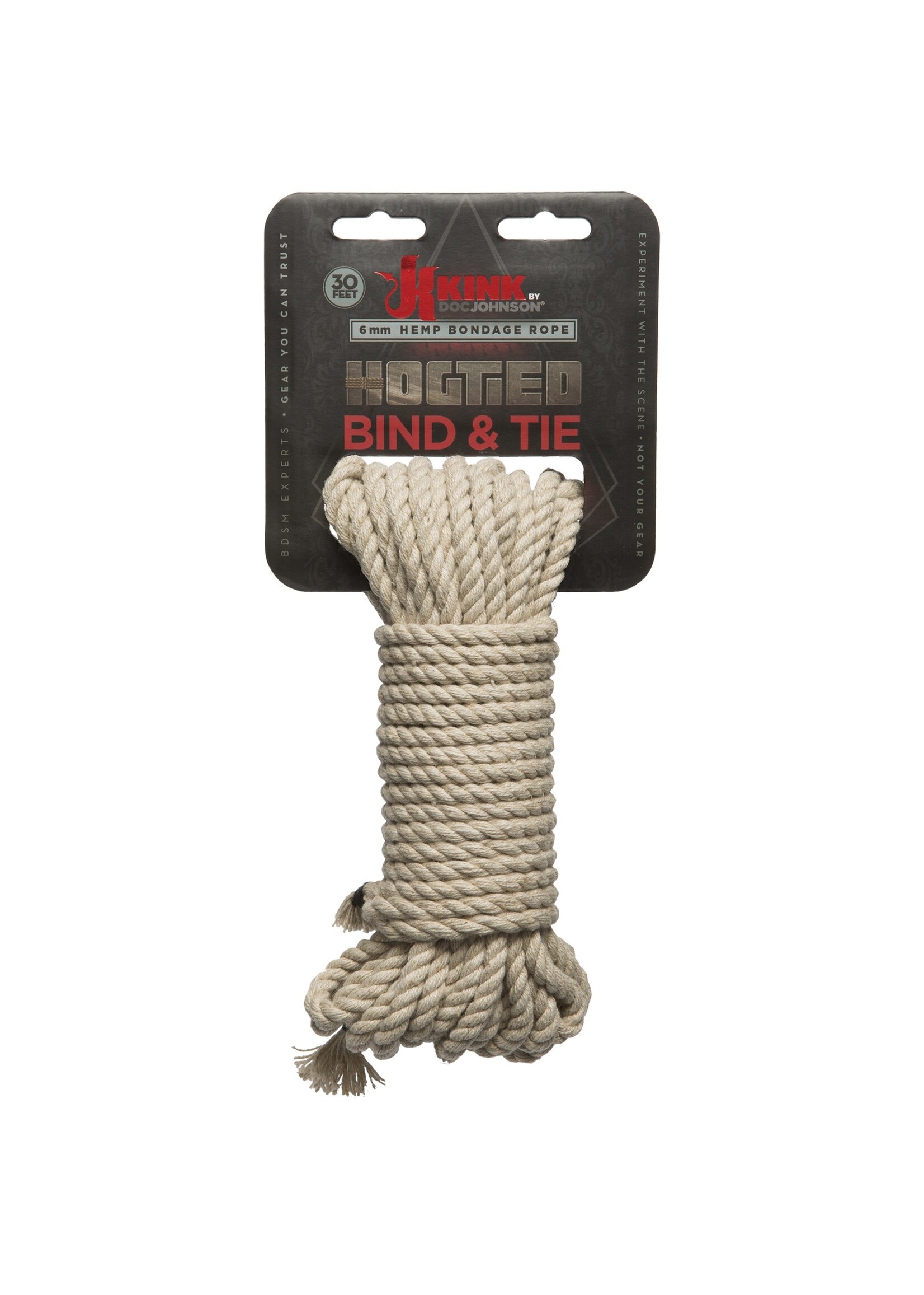 KINK by Doc Johnson Bond & Tie Hemp Bondage Rope - 30 Ft.