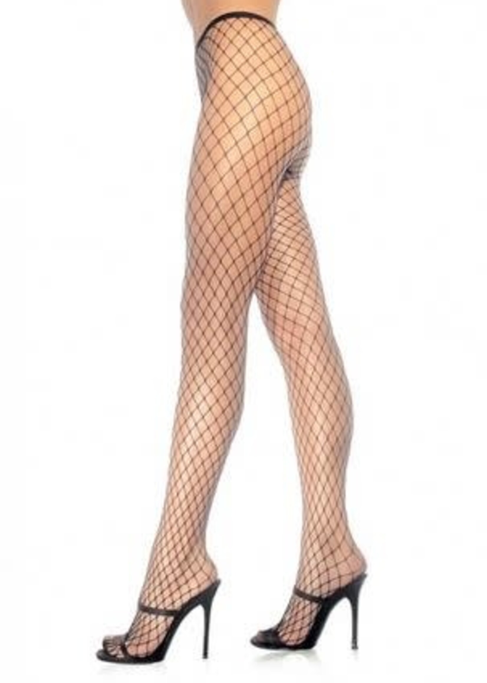 Leg Avenue Spandex Diamond Net Pantyhose - Black