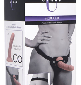 XR Brands Strap U Seducer 7 Inch Silicone Dildo With Harness