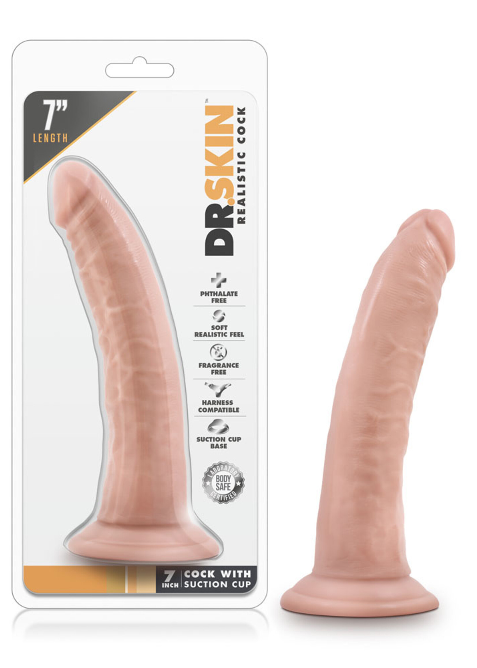 Blush Novelties Dr. Skin 7 Inch Cock W / Suction Cup - Vanilla