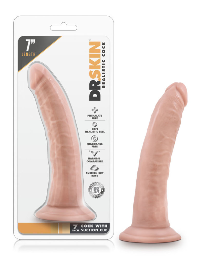 Blush Novelties Dr. Skin 7 Inch Cock W / Suction Cup - Vanilla