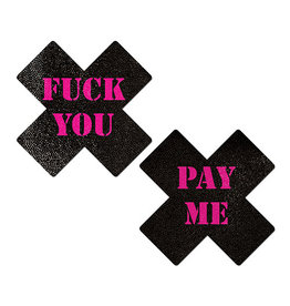 Pastease Pastease Fuck You Pay Me Cross - Black/Pink O/S