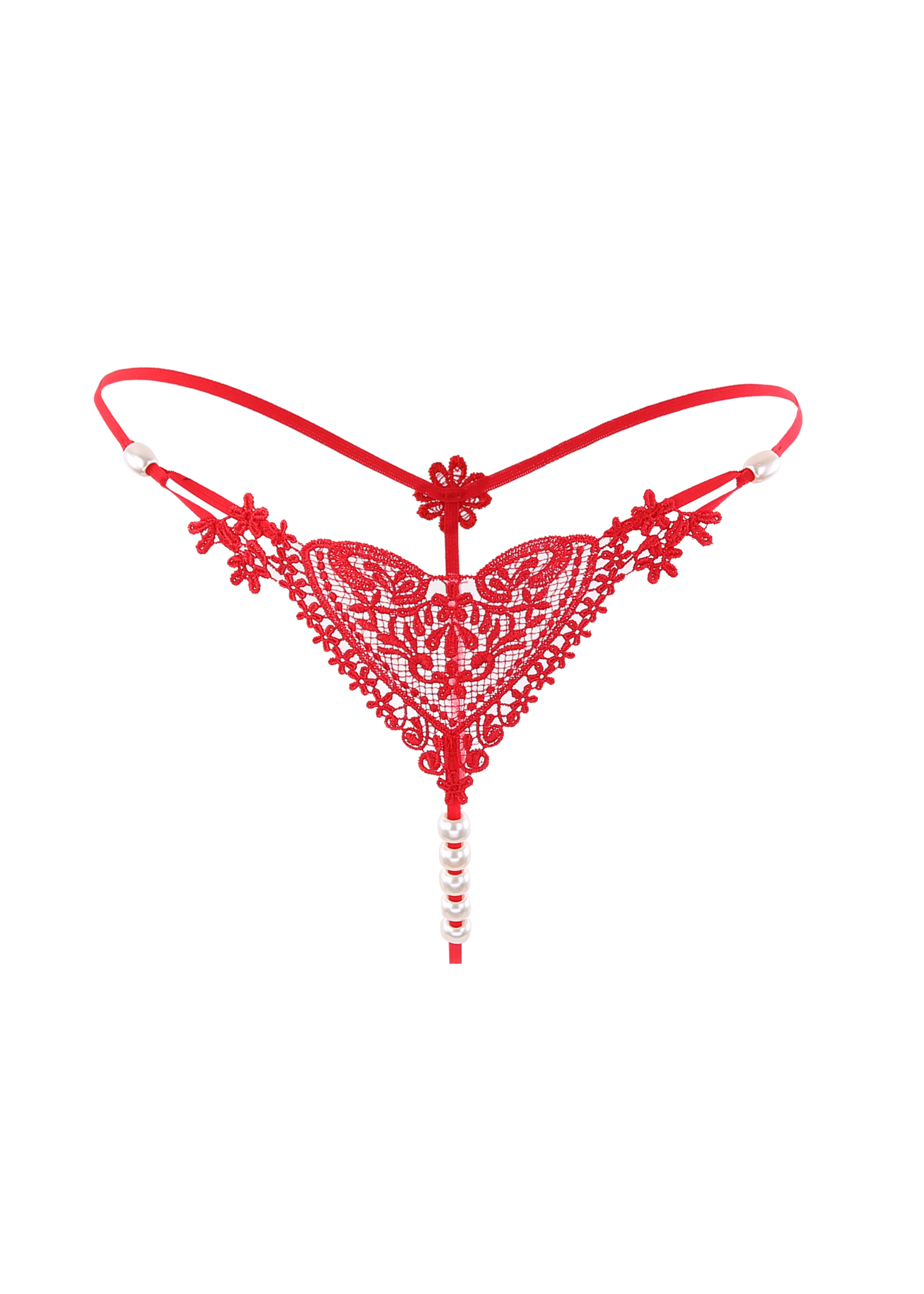 Everest Trading Heart Shaped Pearl Beaded Thong - OS