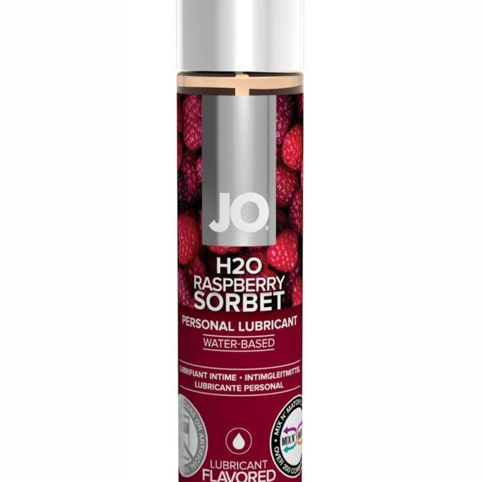 System Jo Jo H2O Water Based Flavored Lubricant Raspberry Sorbet 1 Oz