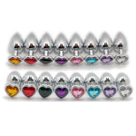 Touch of Fur Heart-Shaped Stainless Steel Jeweled Butt Plug