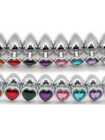 Touch of Fur Heart-Shaped Stainless Steel Jeweled Butt Plug