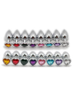 Touch of Fur Heart-Shaped Stainless Steel Jeweled Butt Plug
