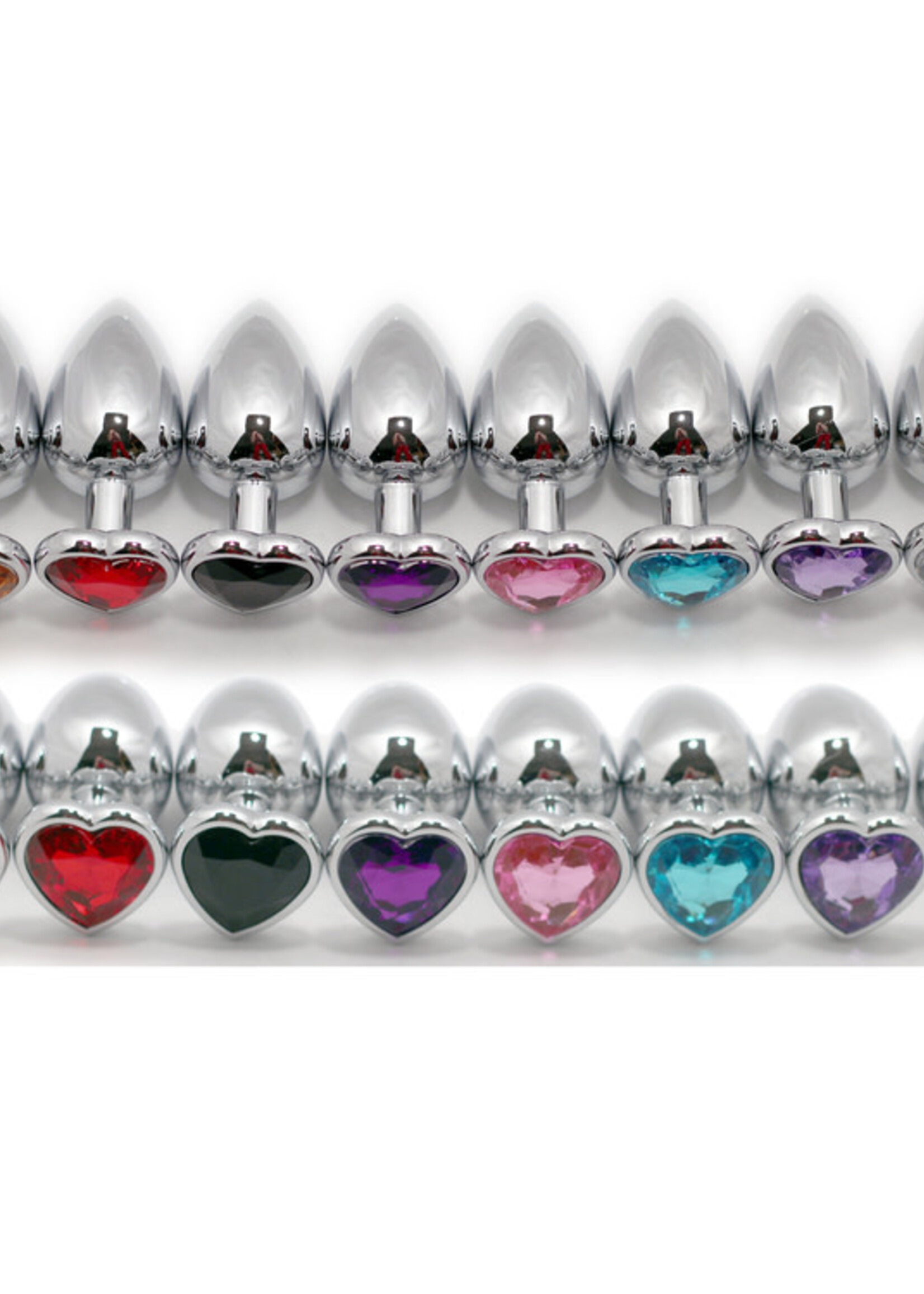 Touch of Fur Heart-Shaped Stainless Steel Jeweled Butt Plug