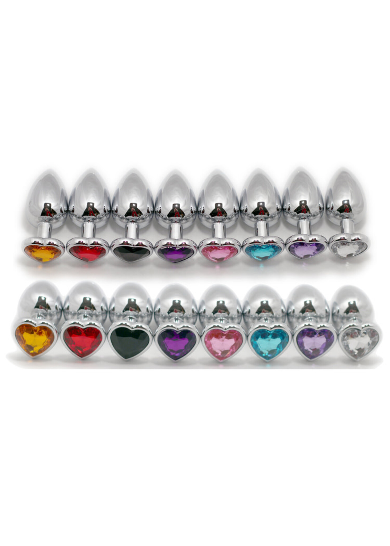 Touch of Fur Heart-Shaped Stainless Steel Jeweled Butt Plug