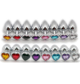 Touch of Fur Heart-Shaped Stainless Steel Jeweled Butt Plug