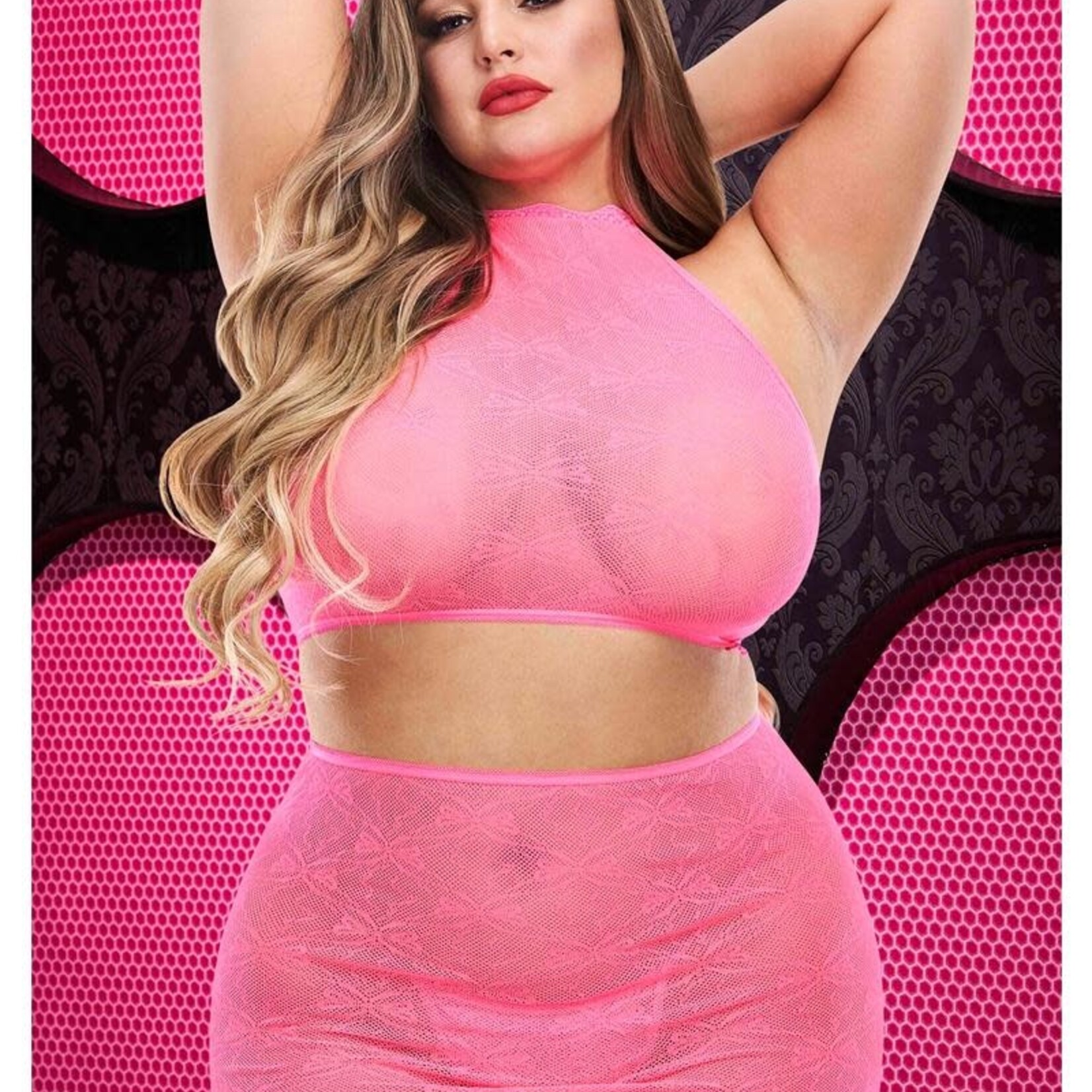 LapDance JACQUARD CROP TOP & SKIRT SET