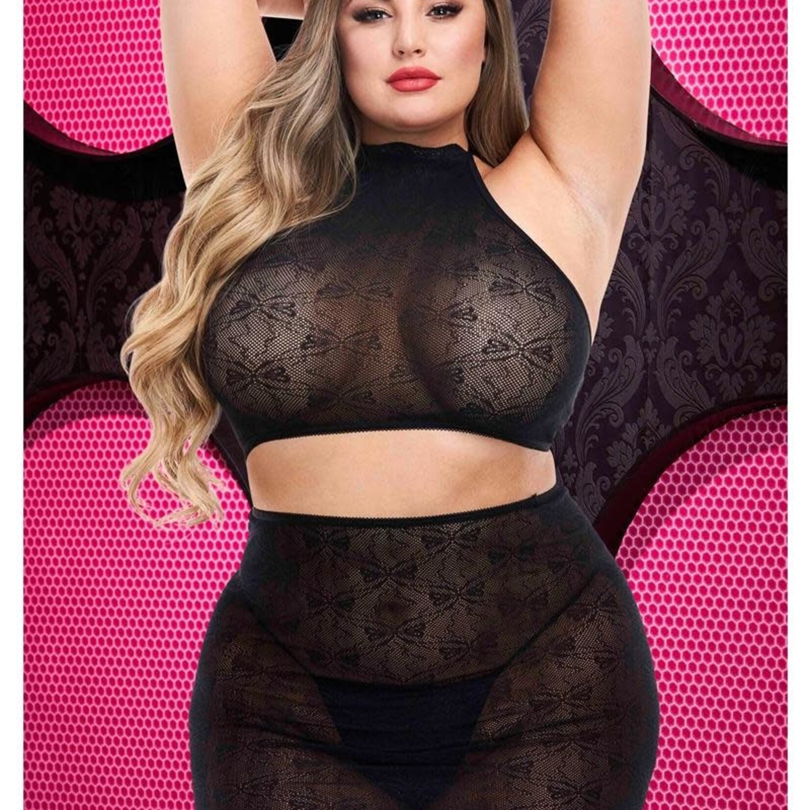 LapDance JACQUARD CROP TOP & SKIRT SET