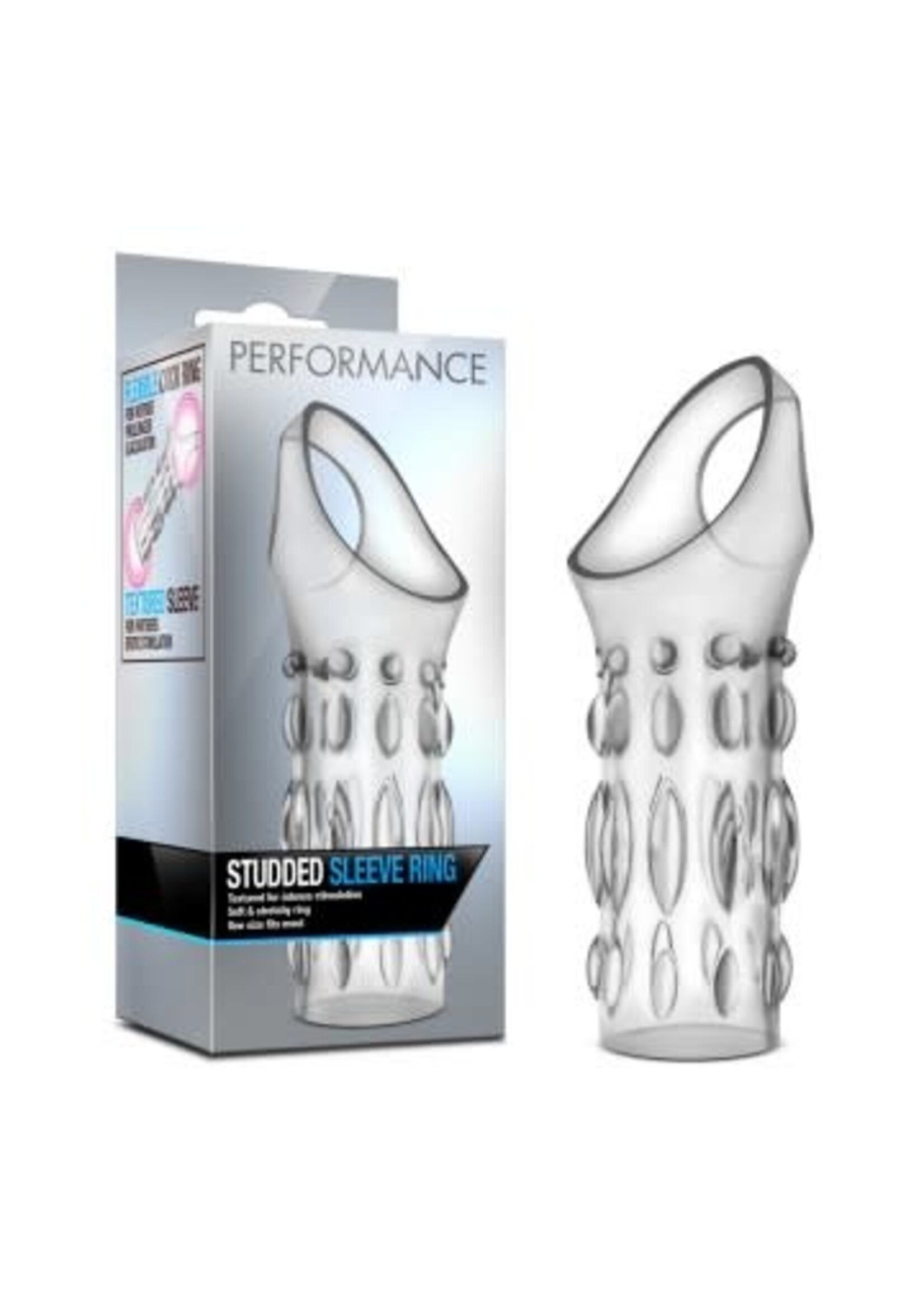 Blush Novelties Performance Studded Sleeve Ring - Clear