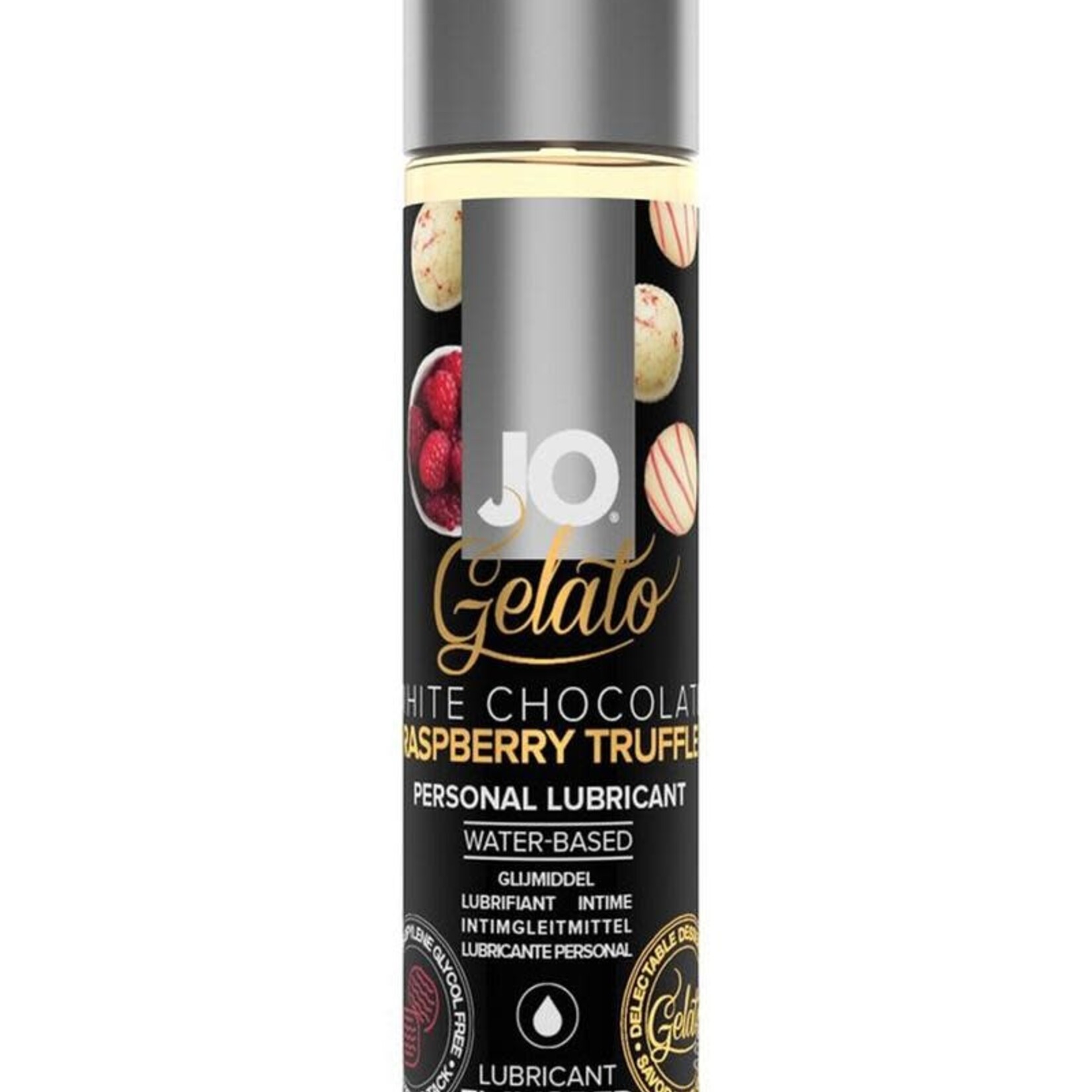 System Jo Jo Gelato Water Based Lube White Chocolate Raspberry Truffle 1oz.
