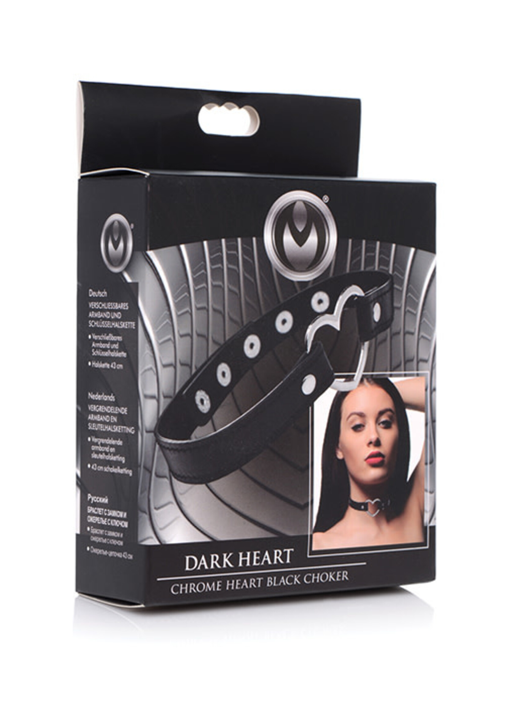 Master Series Master Series Dark Heart Chrome Heart Choker - Black
