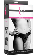 XR Brands Strap U Crave Double Penetration  Faux Leather Strap-on