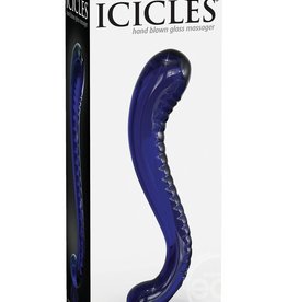 Pipedream Icicles No 70 Textured G-Spot Glass Probe - Blue