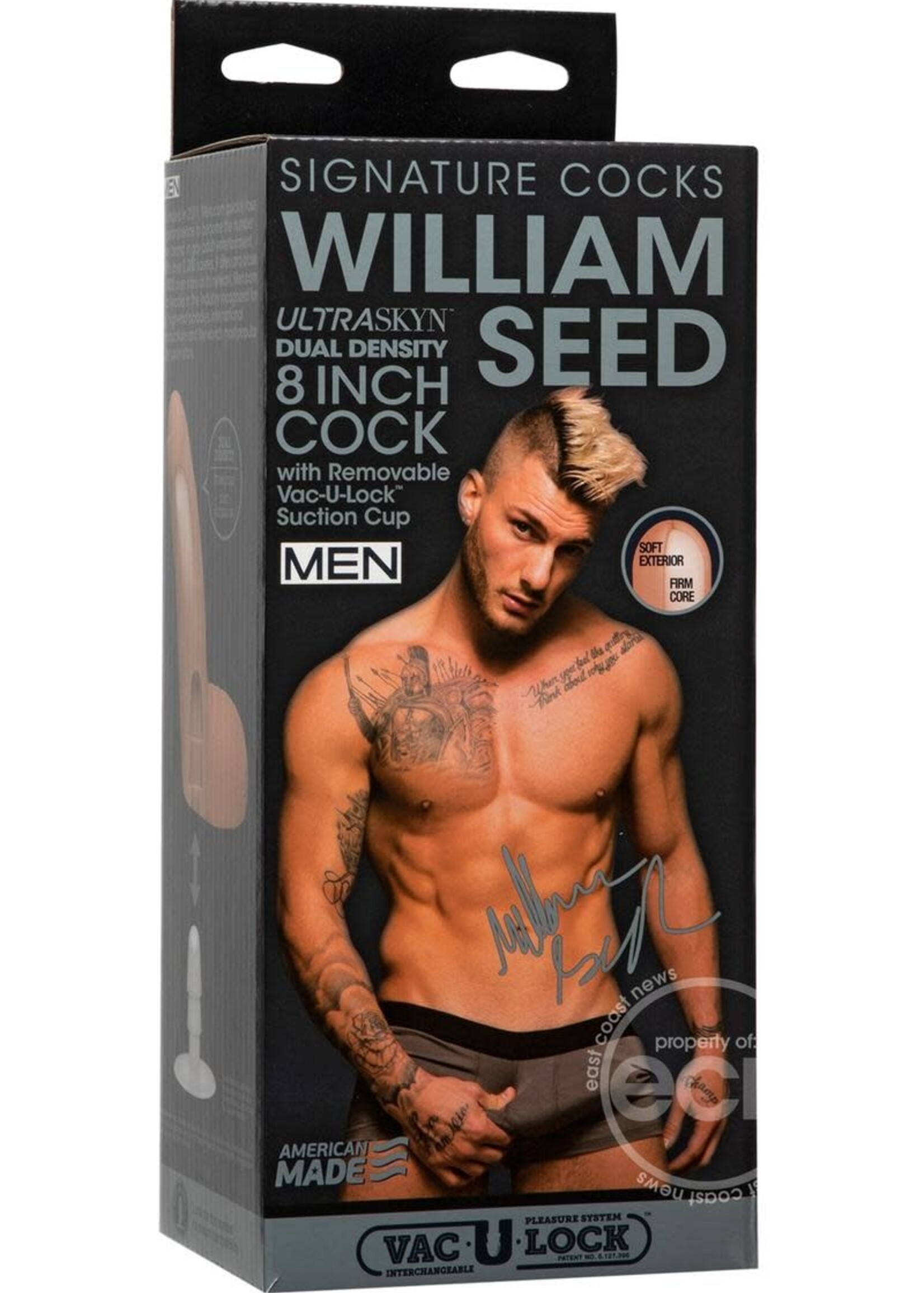 Doc Johnson Signature Cocks William Seed Dildo 8in - Vanilla
