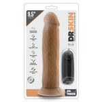 Blush Novelties Dr. Skin - Dr. Throb - 9.5 Inch Vibrating Realistic Cock With Suction Cup - Mocha