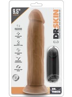 Blush Novelties Dr. Skin - Dr. Throb - 9.5 Inch Vibrating Realistic Cock With Suction Cup - Mocha