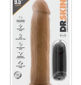 Blush Novelties Dr. Skin - Dr. Throb - 9.5 Inch Vibrating Realistic Cock With Suction Cup - Mocha