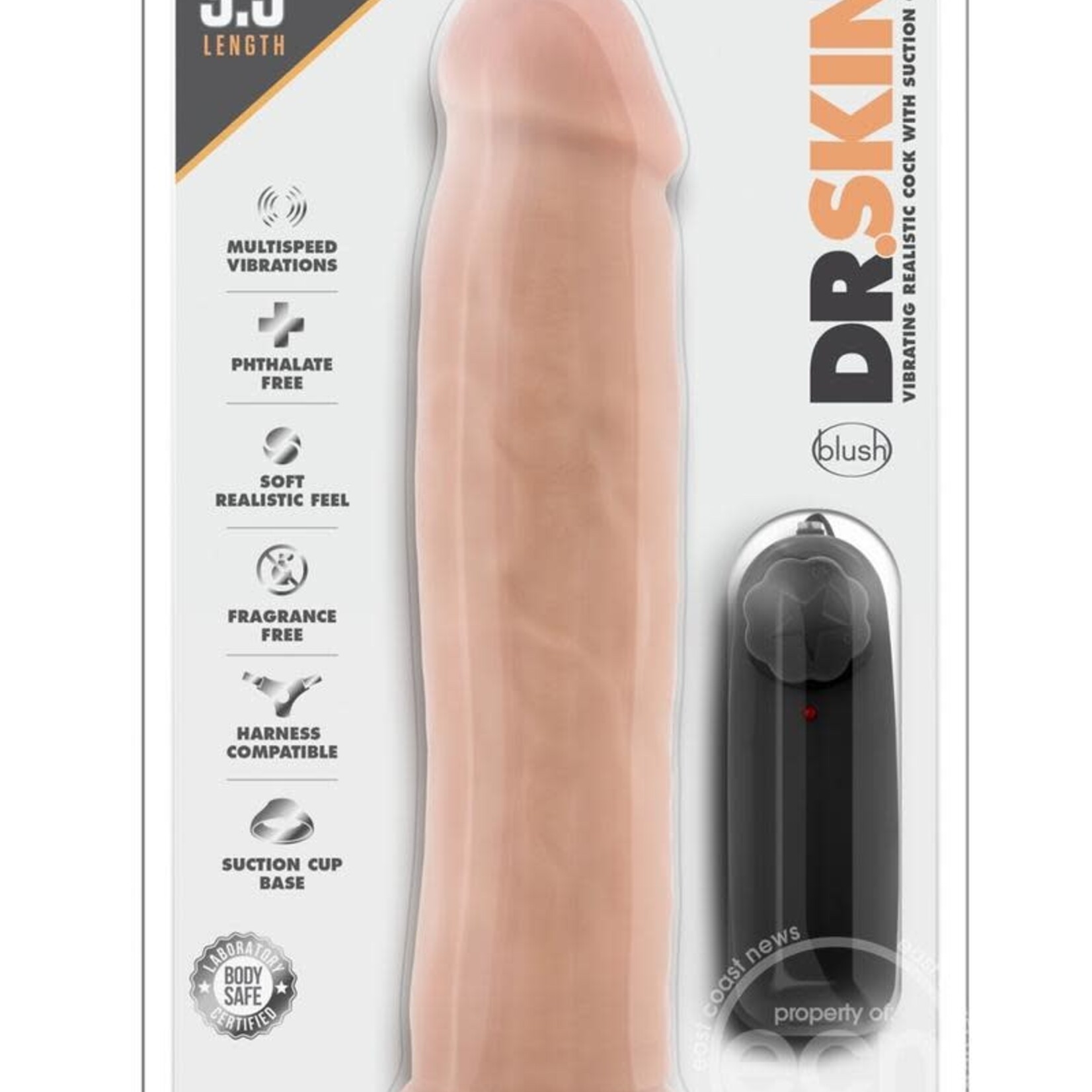 Blush Novelties Dr. Skin - Dr. Throb - 9.5 Inch Vibrating Realistic Cock With Suction Cup - Vanilla