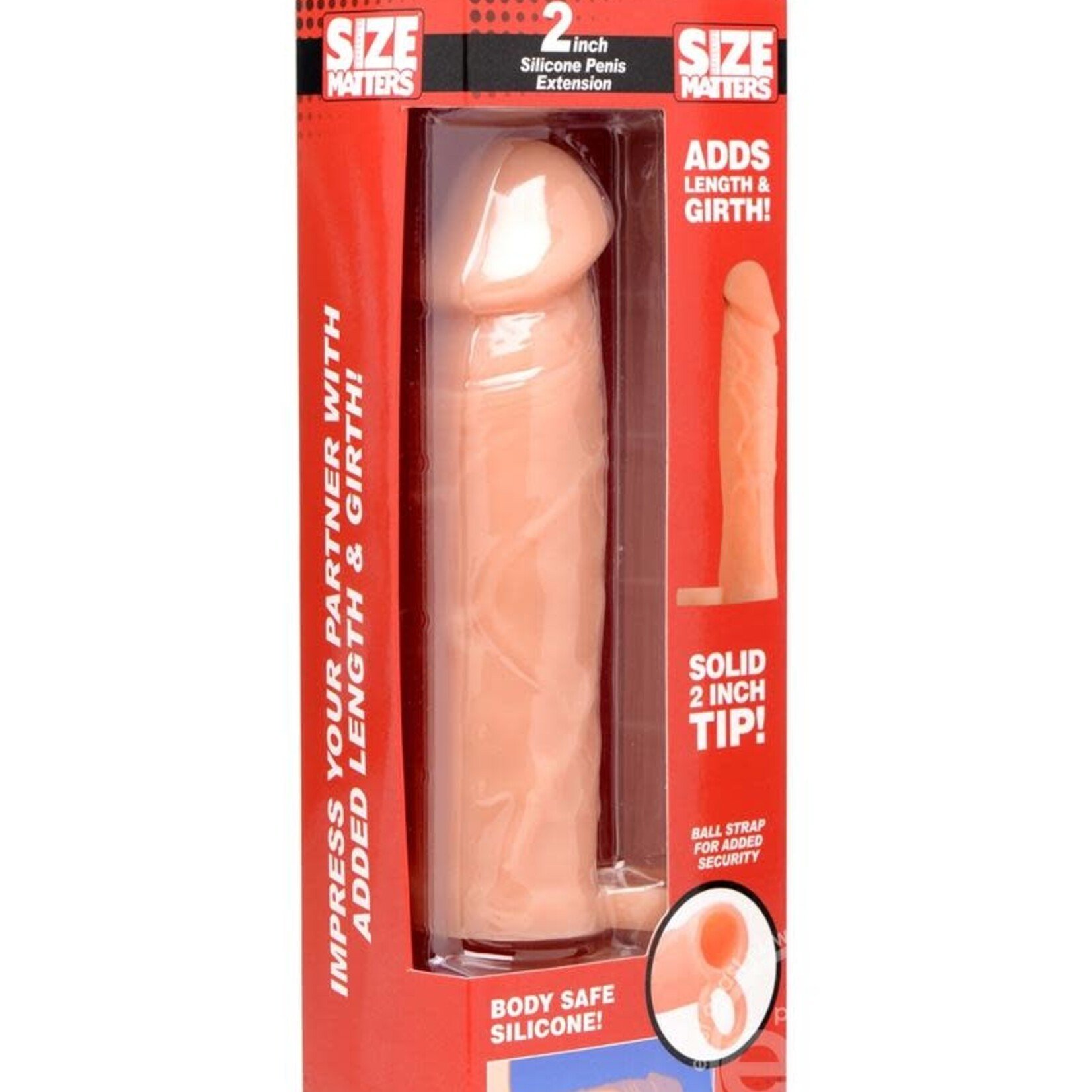 XR Brands Size Matters Size Matters Penis Extender Sleeve Silicone 2in - Vanilla