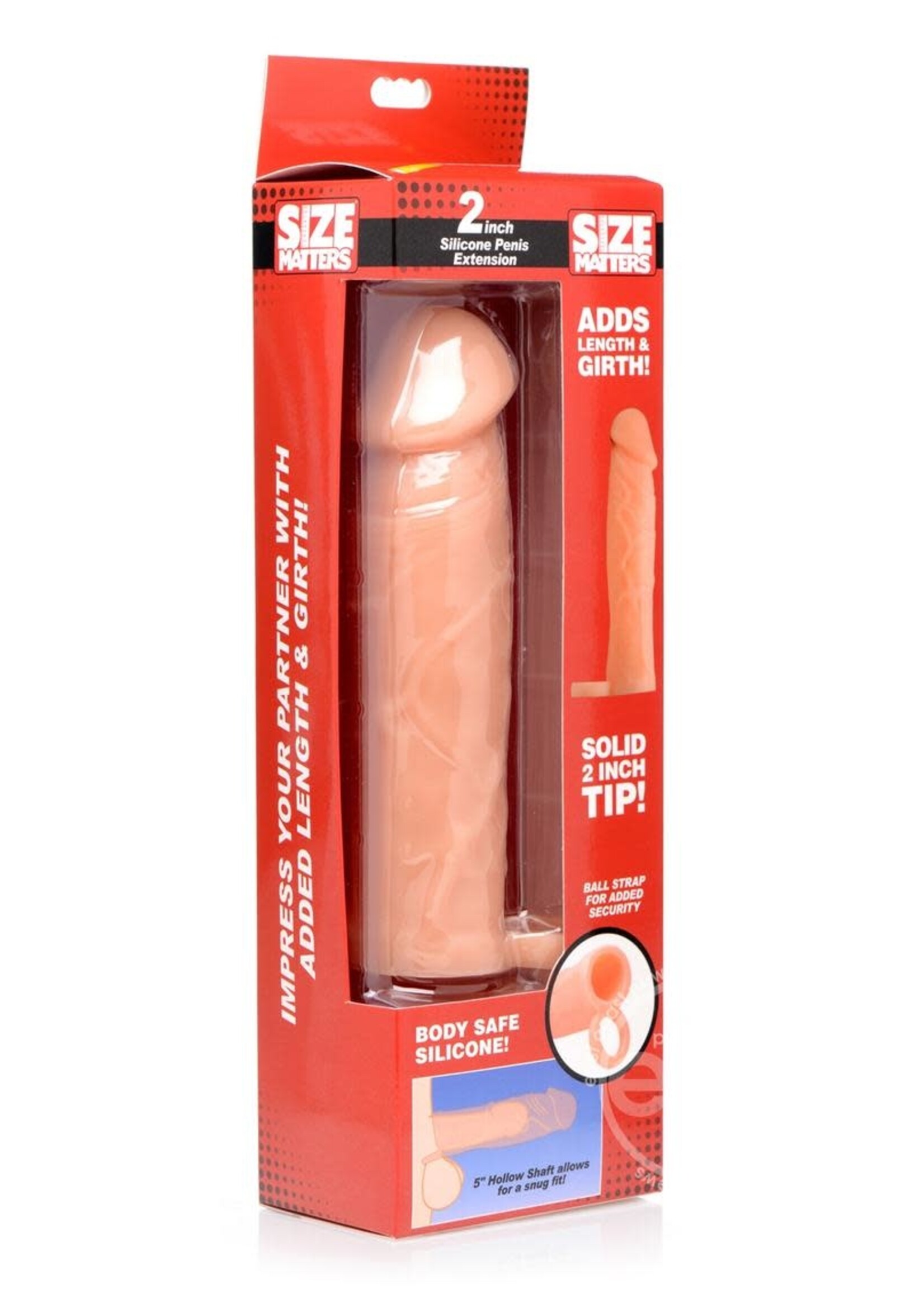 XR Brands Size Matters Size Matters Penis Extender Sleeve Silicone 2in - Vanilla
