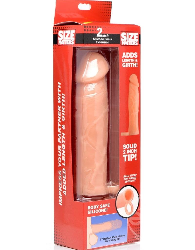 XR Brands Size Matters Size Matters Penis Extender Sleeve Silicone 2in - Vanilla
