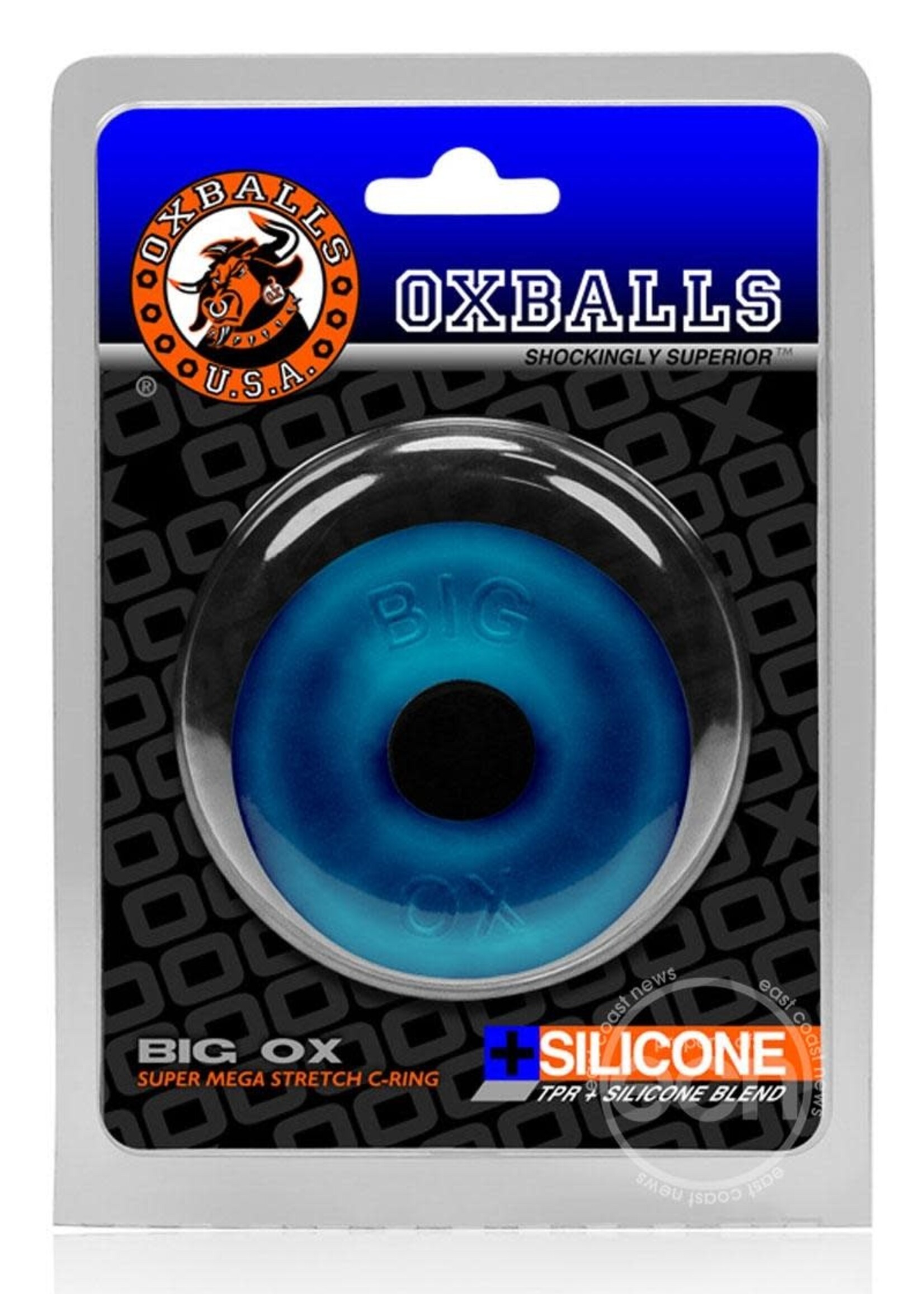 Oxballs Oxballs Big Ox Super Mega Stretch Silicone Cock Ring - Blue