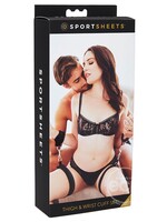 Sportsheets Thigh And Wrist Cuff Set Black