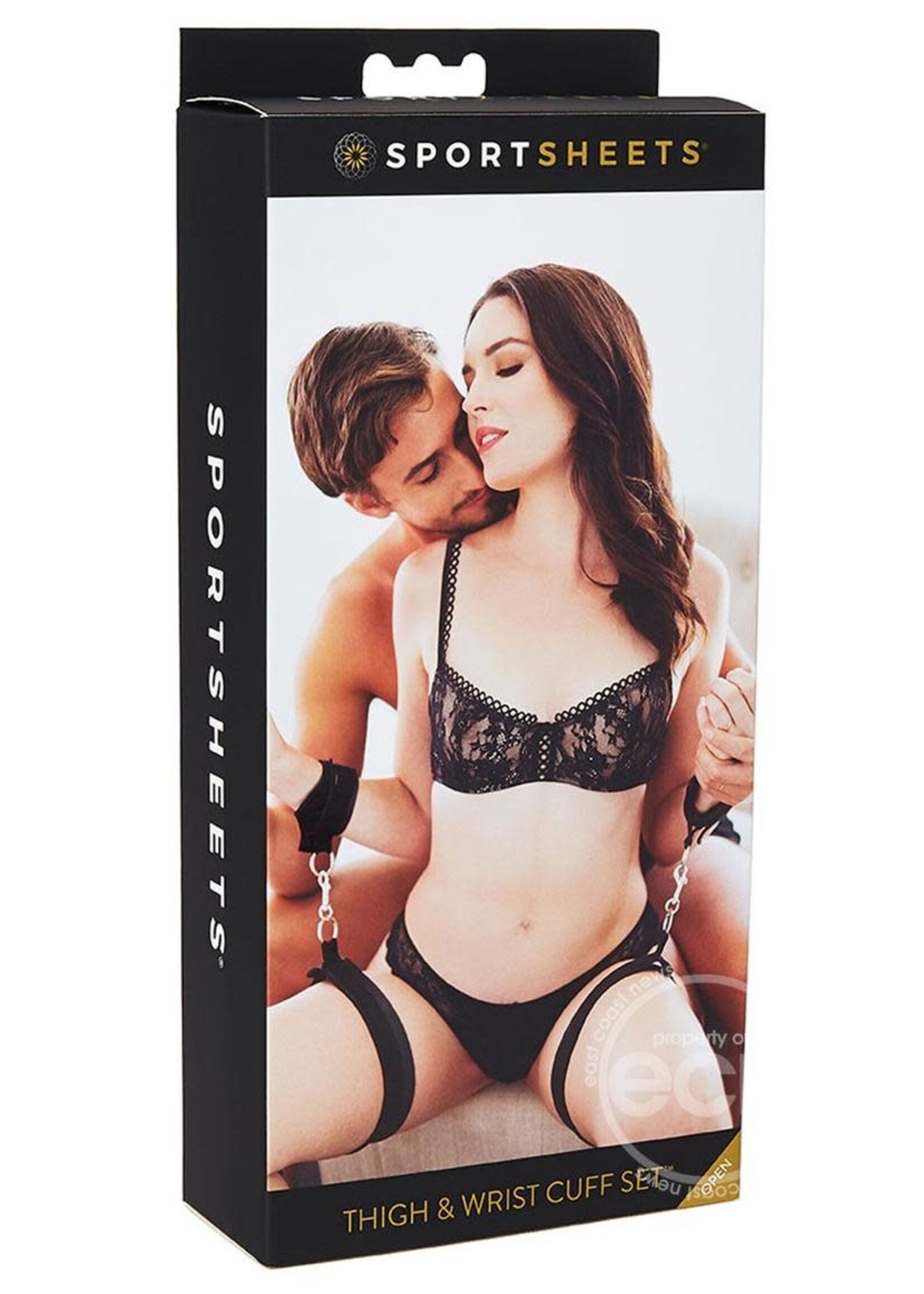 Sportsheets Thigh And Wrist Cuff Set Black