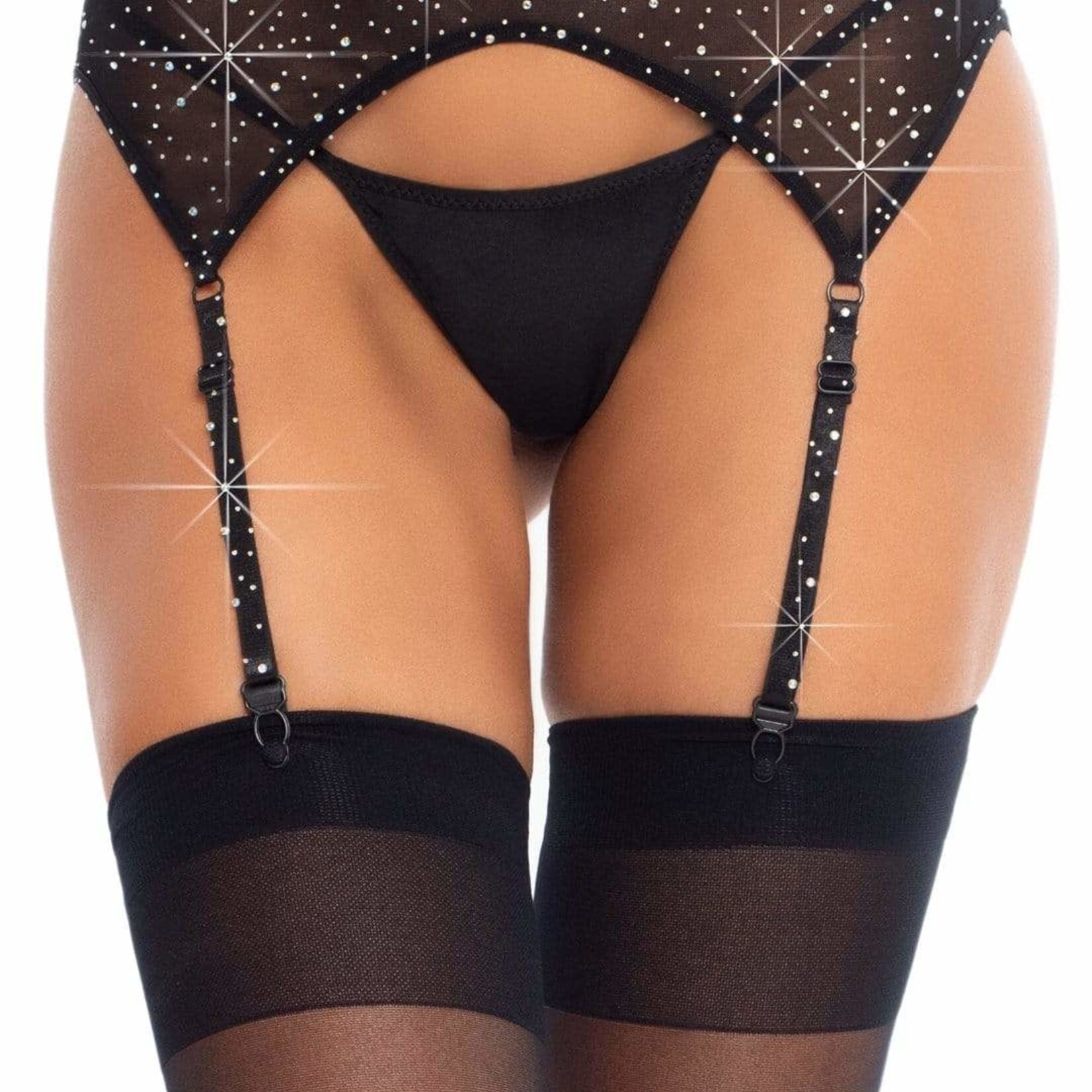 Leg Avenue Rhinestone Garter Belt - OS