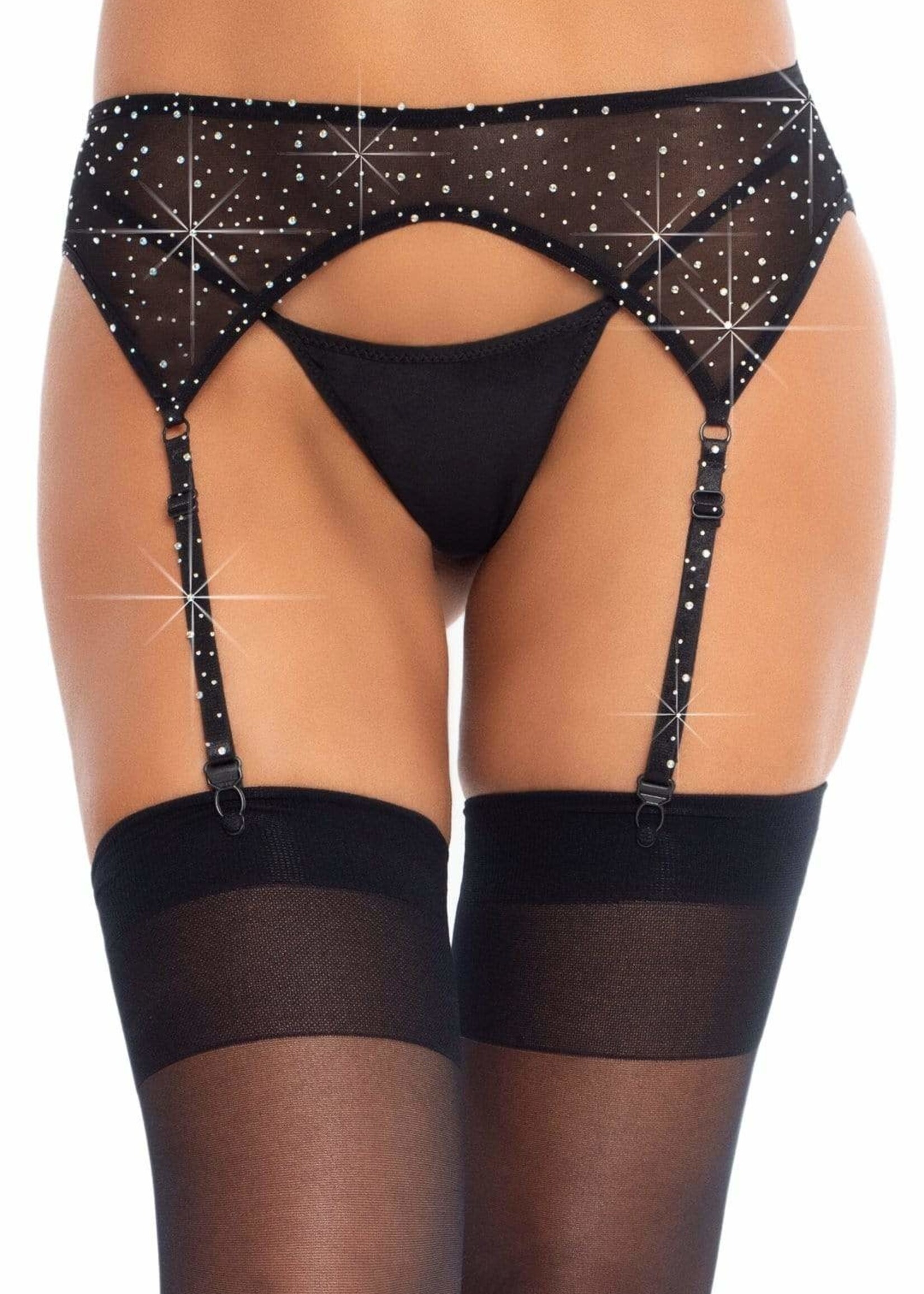 Leg Avenue Rhinestone Garter Belt - OS